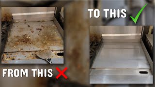 How to Clean a Stainless Steel Griddle Flat Top Grill Cleaning Tutorial [upl. by Helve]