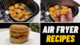 Easy Air fryer Chicken popcorn amp Chicken burger Recipes [upl. by Rutherfurd579]