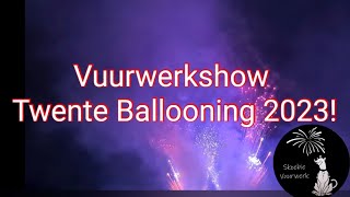 Vuurwerkshow Twente Ballooning 2023 4K [upl. by Nanam]