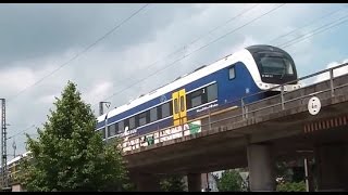 RegioSBahn in Oldenburg auf der Hochbrücke am Pferdemarkt  91er Straße [upl. by Anitsuga]