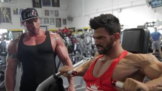 Sergi Constance Chest day workout at golds gym Venice with Justin Lovato [upl. by Kandy260]