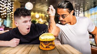 Challenging Salt Bae’s 300 Gold Wagyu Burger [upl. by Aseram696]