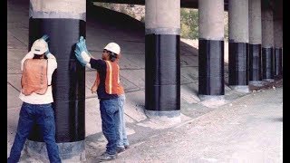 Method for Strengthening of columns using Carbon sheet fabrics CFRP Method [upl. by Aicaca]