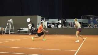 Maria Sharapova warming up  training session  Porsche Tennis Grand Prix 2013 [upl. by Nnaik]