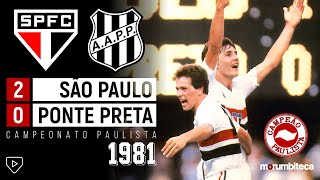 São Paulo 2x0 Ponte Preta  1981  BICAMPEONATO PAULISTA DA MÁQUINA DE JOGAR FUTEBOL🏆🏆 [upl. by Humo]