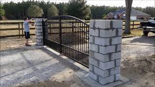 Dual driveway gate installation [upl. by Maurili]