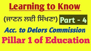 Delors Commission  First Pillar of Education [upl. by Eidorb618]