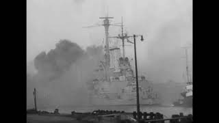 German battleship SchleswigHolstein firing at point blank range during the Battle of Westerplatte [upl. by Weatherley815]