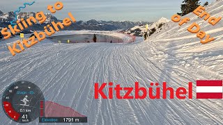 4K Skiing Kitzbühel End of Day Ski to Kitzbühel via StreifFamilienabfahrt Austria GoPro HERO11 [upl. by Graeme]