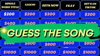 GUESS THE SONG JEOPARDY STYLE  MUSIC QUIZ  2 [upl. by Avalsorim473]