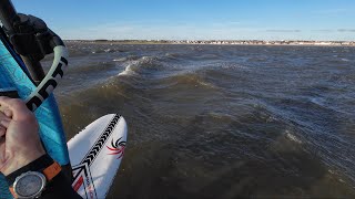 Windsurf Freeride session in 40 knots and mini test of Prolimit Argon waist harness [upl. by Anallese]