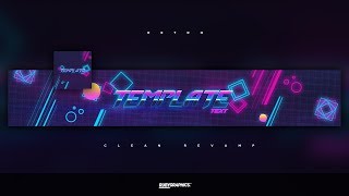 FREE GFX Free Photoshop Revamp  Banner Template Clean 80s Retro Style Design [upl. by Loggins]