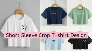 Short Sleeve Crop Tshirt Design  Crop Tshirt For Jeans [upl. by Vonni]