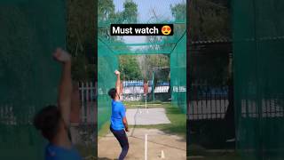 Revealing My Bowling Action in SlowMo with Outswing Seam shorts cricket [upl. by Neemsaj]