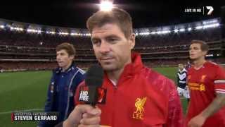 Steven Gerrard onfield interview after Melbourne Victory LiverpoolFC June 24 2013 [upl. by Lahey842]