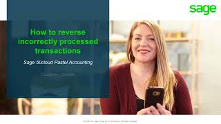 Sage 50cloud Pastel ZA  How do I reverse incorrectly processed transactions [upl. by Elaine]