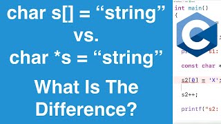 String In Char Array VS Pointer To String Literal  C Programming Tutorial [upl. by Allare]