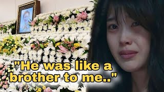 IU BURST INTO TEARS while visiting the funeral of late actor LEE SUN KYUN [upl. by Previdi]