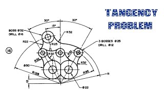 TANGENCY PROBLEMEngineering drawingTechnical drawing [upl. by Duston193]