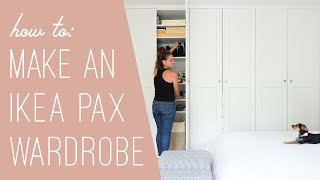 Making An Ikea Pax Wardrobe Look BuiltIn TIMELAPSE [upl. by Husch566]