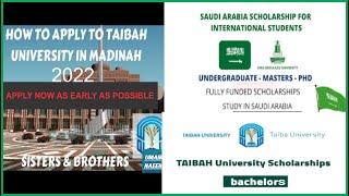 How to apply in Taibah University of Madinasaudi arabia scholarship 2022apply in taiba university [upl. by Adleremse]