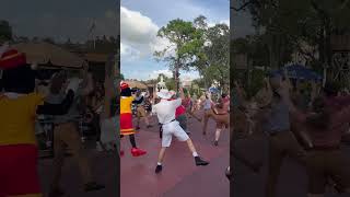 Dance Parade at Disney World  Magic Kingdom Florida  Character Dance at Liberty Street [upl. by Dihgirb]