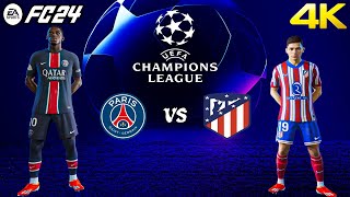 FC 24  PSG vs Atletico Madrid Ft Dembele Alvarez  UEFA Champions League 202425  4K [upl. by Zorina601]