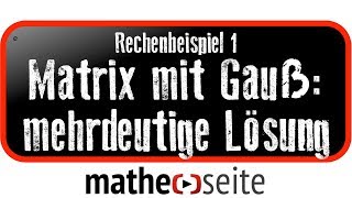 Matrix lösen unendlich viele Lösung mit GaußVerfahren Beispiel 1  M0205 [upl. by Hgielhsa]