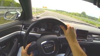 Audi S8 V10 POV Onboard on Autobahn Highway Autostrada Acceleration Sound Drive Driver Perspective [upl. by Annaihs]