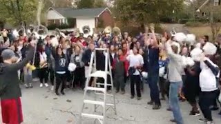 Marching band shows up for epic cancerfree celebration [upl. by Quinlan]