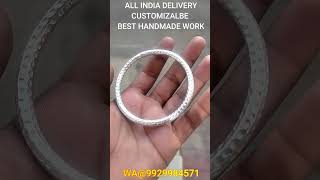 60gm Pure Silver handmade Hammered Casted Kada for Men udaipur handmade ALL INDIA DELIVERY [upl. by Rema]