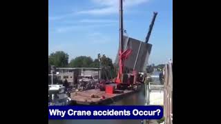 tandem lift failure  cranes fall in the water crane lifting safetyfirstlife [upl. by Anastos523]