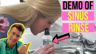 How to use NeilMed Sinus Rinse at home for nasal irrigation  including practical demonstration [upl. by Isyak361]