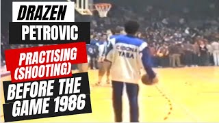 Drazen Petrovic Practising Shooting Before Game 1986  RARE FOOTAGE [upl. by Nomael]