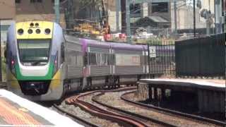 Metro and Vline trains at Footscray 1  Melbourne Transport [upl. by Eilis]