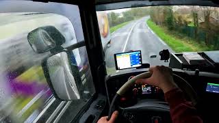 POV Driving Scania Streamline R450Rainy day in France [upl. by Enyar100]