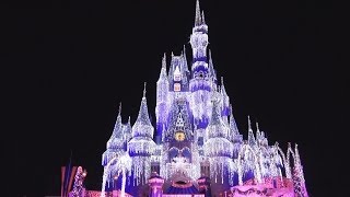 Cinderella CASTLE CHRISTMAS LIGHTING  Dream Lights HOLIDAY WISH Show Pandavision [upl. by Menon]