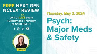 Free Next Gen NCLEX® Review Psych Major Meds amp Safety [upl. by Gideon]