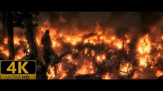 The Hobbit The Battle of the Five Armies 2014 quotSmaug Attacks Lake townquot Scene  4K 2160p Clip [upl. by Eppesiug]