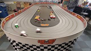 Winged Sprint Car Slot Car Racing  Action from Lug Nut Speedway [upl. by Toomin405]