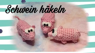 Schwein häkeln an einem Stück  tutorial  Glücksbringer  häkeln kleine Sachen [upl. by Heady]