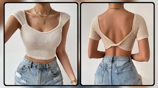 Amazing And New Crochet Work Crop top Design Ideas  Crochet Tops Patterns Ideas [upl. by Fin]