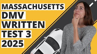 Massachusetts DMV Written Test 3 2025 60 Questions with Explained Answers [upl. by Felix]