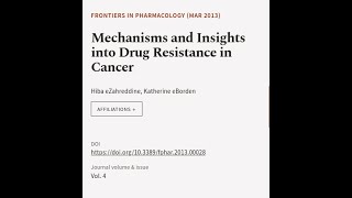 Mechanisms and Insights into Drug Resistance in Cancer  RTCLTV [upl. by Enra]