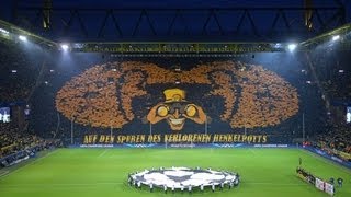 Choreo Südtribüne Borussia Dortmund  Málaga CF Champions League 32 BVB Fans Atmosphere 09042013 [upl. by Marthena785]