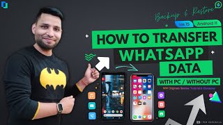 How to Transfer Whatsapp from Android to iPhone with amp without PCMac  MobileTrans amp Wutsapper [upl. by Divine]