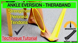 Ankle Eversion With Resistance Band Strengthening Exercise Tutorial  ONLINE PHYSIO EXERCISES [upl. by Enttirb]