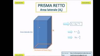 Prisma retto formule di Area e Volume [upl. by Hentrich]