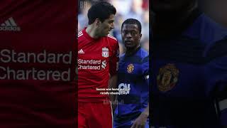 Legendary feud Luis Suarez vs Patrice Evra Racism Incident🤔 shorts manchesterunited liverpool [upl. by Durward]