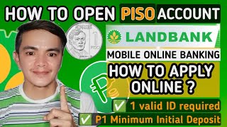 HOW TO OPEN PISO ACCOUNT IN LANDBANK  HOW TO APPLY ONLINE  Tagalog  Small King Vlogs [upl. by Seda]